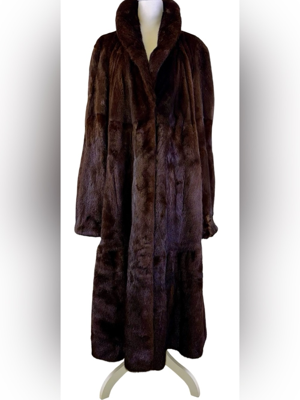 SAGA FURS Rich Chocolate Brown Full-Length Mink Coat